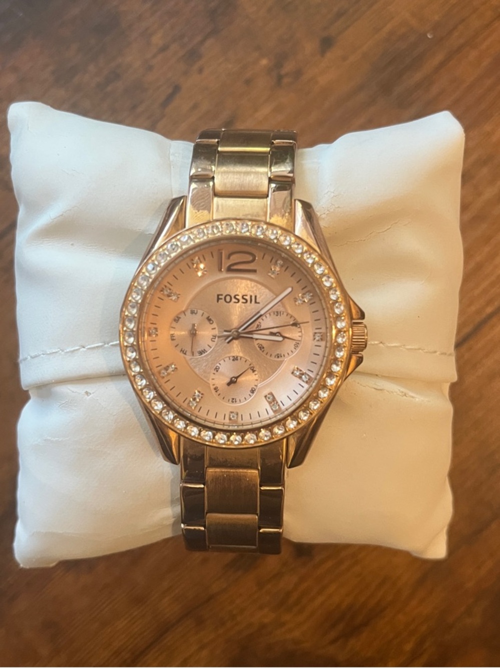 Fossil Rose Gold Crystal Accent Women's Bracelet Watch